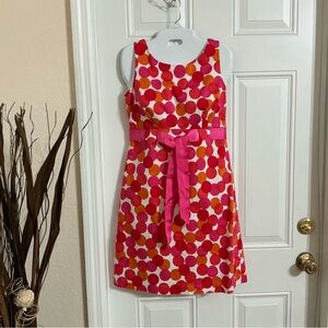 Kim Rogers Pink and Orange Polka Dot Dress